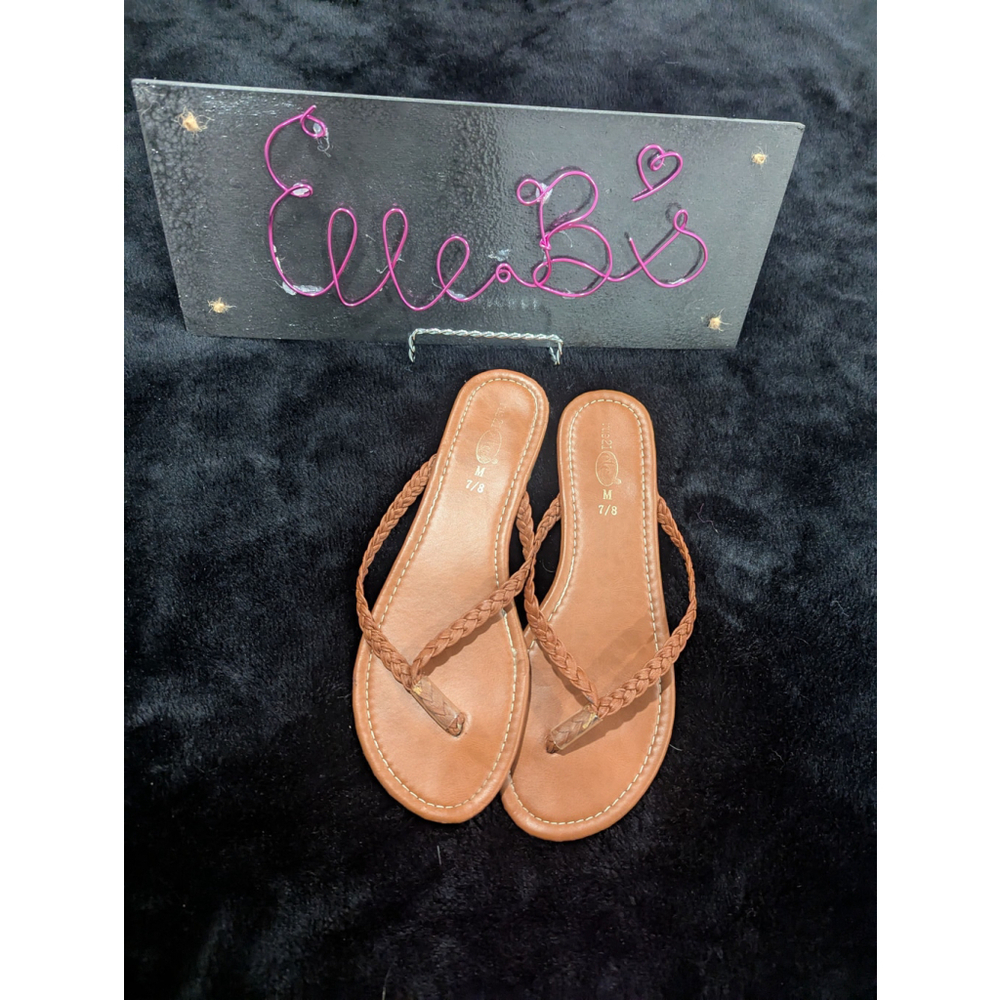 EUC Brown Braid Sandal 7/8